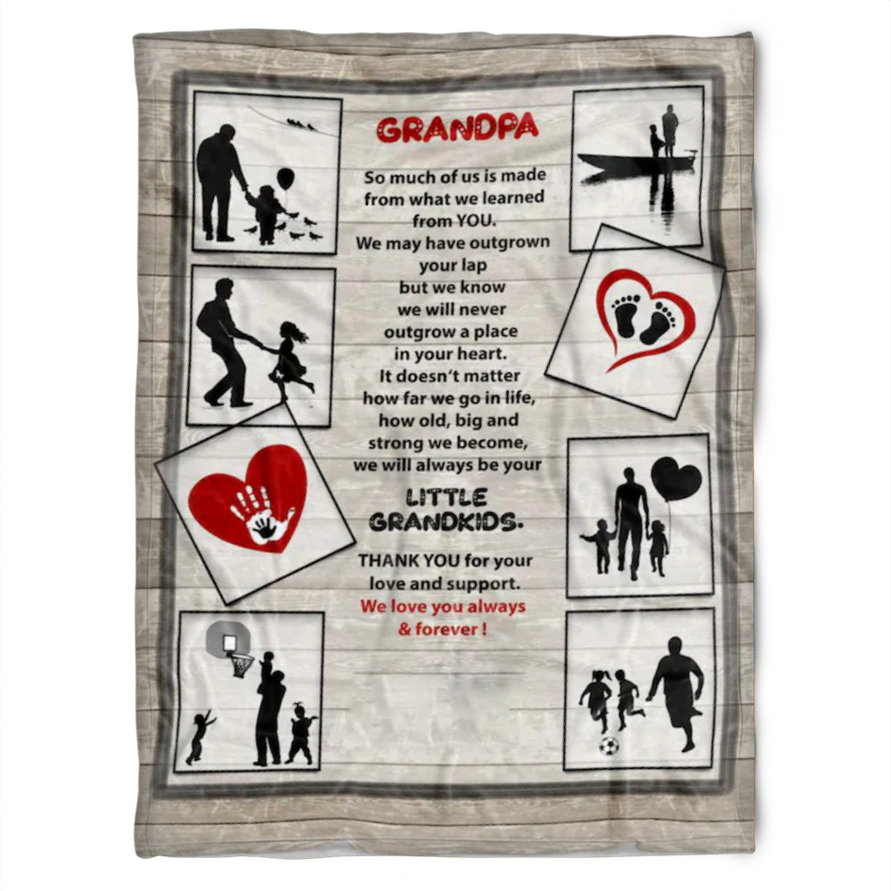 To My Grandpa So Much Of Us Is Made From What We Learned Fleece Blanket Gift For Grandparents Gift From Granddaughter Gift For Grandson Home Decor Bedding Couch Sofa Soft and Comfy Cozy 1629347619870.jpg