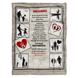 To My Grandpa So Much Of Us Is Made From What We Learned Fleece Blanket Gift For Grandparents Gift From Granddaughter Gift For Grandson Home Decor Bedding Couch Sofa Soft and Comfy Cozy 1629347619870.jpg