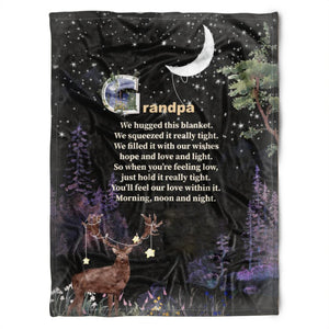 To My Grandpa Deer And Galaxy Night We Hugged This Fleece Blanket Gift For Grandparents Gift From Granddaughter Gift For Grandson Home Decor Bedding Couch Sofa Soft and Comfy Cozy 1629347814671.jpg
