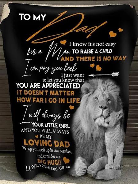 To My Dad My Loving Dad A Big Hug Fleece Blanket Gift For Dad From Daughter To Dad Home Decor Bedding Couch Sofa Soft And Comfy Cozy 1629354846435.jpg