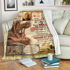Gift For Wife Blanket, To My Wife You Are Braver Than You Believe Fleece Blanket Animals 1629683727823.jpg