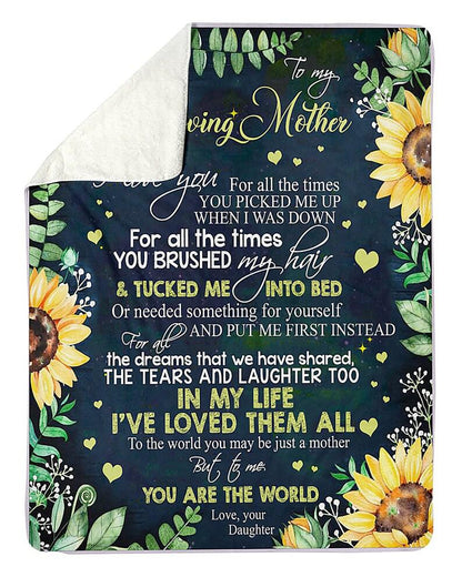 To My Mom Blanket,cozy Premium You Are The World Fleece Blanket,mother's Day,birthday,christmas,gift For Mom Family Home Decor Bedding Couch Sofa Soft And Comfy Cozy 1629688835947.jpg