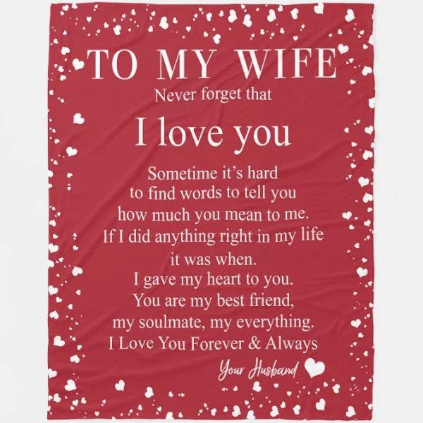 Gift For Wife Blanket, Wife Gifts Letter To My Wife I Gave My Heart To You Love From Husband Fleece Blanket 1629689408999.jpg