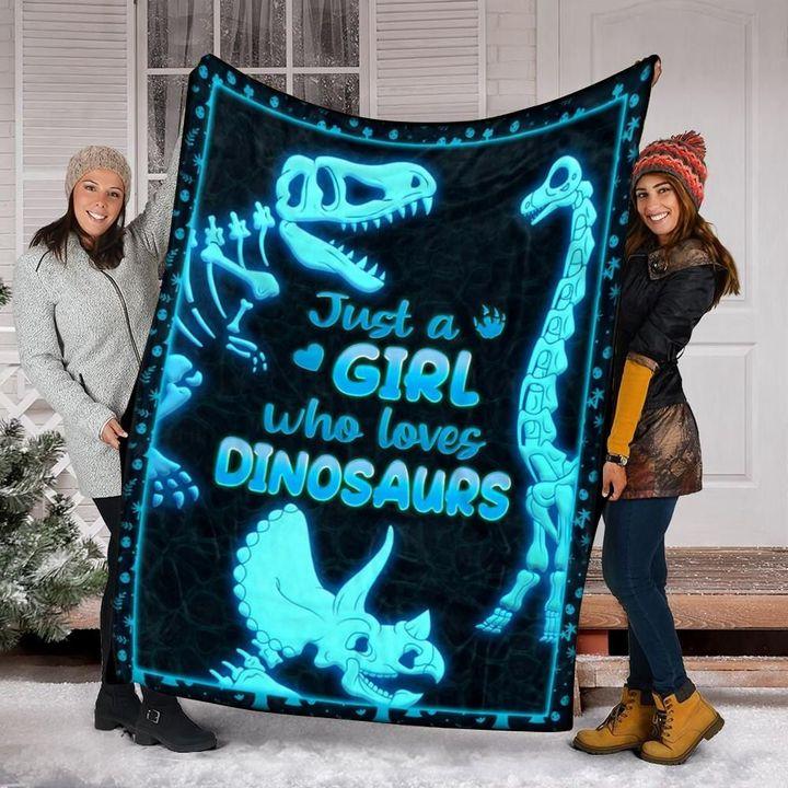 Dinosaur Blanket, Just A Girl Who Love Dinosaurs 1629704571913.jpg