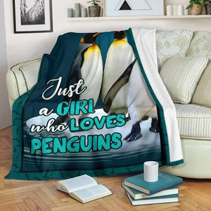 King Penguin Just A Girl Who Really Loves Penguins Fleece Blanket Home Decor Bedding Couch Sofa Soft And Comfy Cozy 1629705739038.jpg