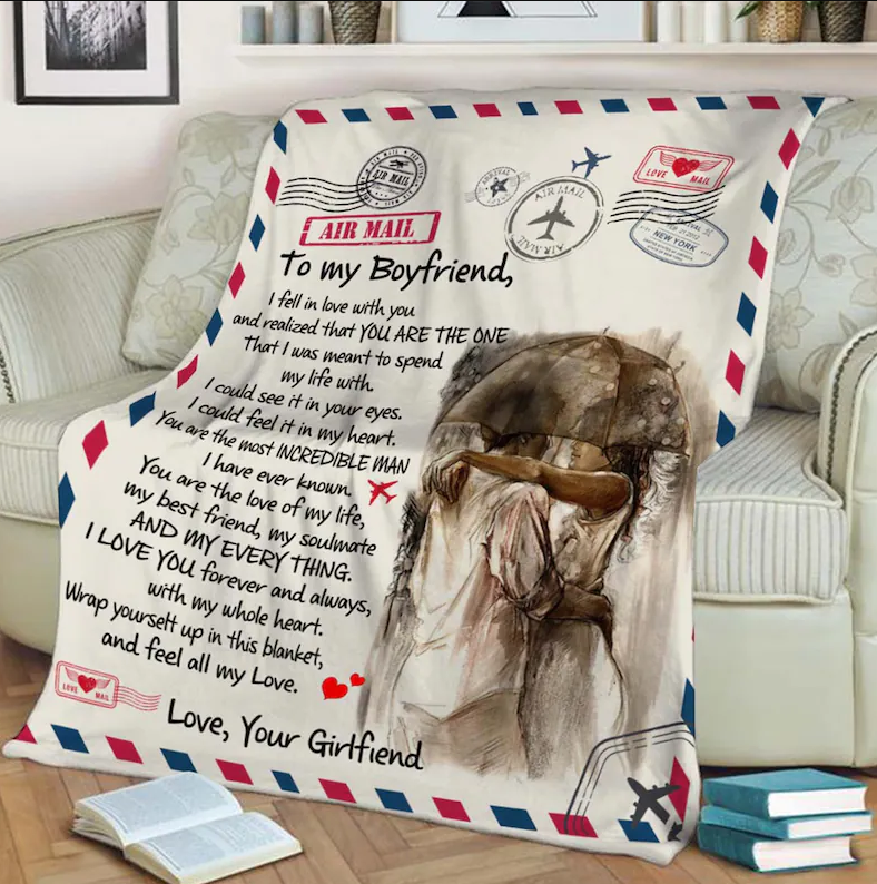Boyfriend Blanket, I Fell In Love Wwith You And Realized That You Are The One Gift For Boyfriend From Girlfriend Birthday Gift Home Decor Bedding Couch Sofa Soft And Comfy Cozy 1629706129504.png
