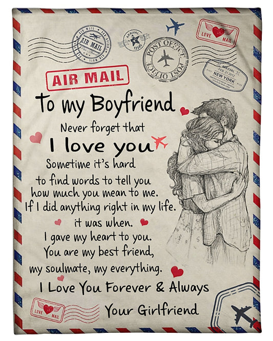 To My Boyfriend Fleece Blanket, You Are My Best Friend, My Soulmate, My Everything Gift For Boyfriend From Girlfriend Valentine Days Gift Birthday Gift Home Decor Bedding Couch Sofa Soft An 1629706212986.jpg