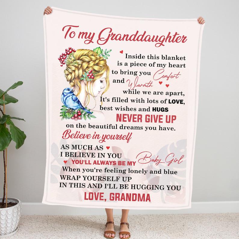 To My Grandaughter Blanket From Grandma, Believe In Yourself As Much As I Believe In You,gift For Grandaughter Family Home Decor Bedding Couch Sofa Soft And Comfy Cozy 1629769874814.jpg