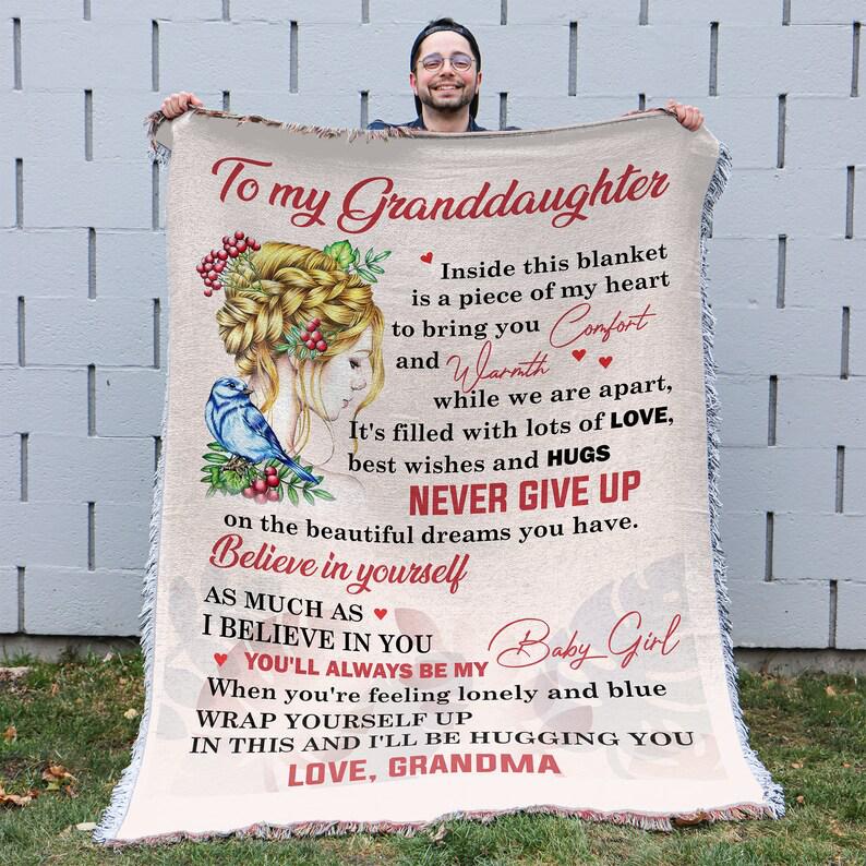 To My Grandaughter Blanket From Grandma, Believe In Yourself As Much As I Believe In You,gift For Grandaughter Family Home Decor Bedding Couch Sofa Soft And Comfy Cozy 1629769882596.jpg
