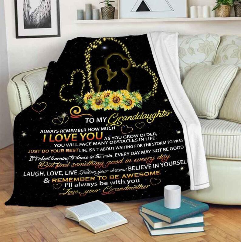 To My Granddaughter Blanket, Always Remember How Much, I Love You As You Grow Older,gift For Granddaughter Family Home Decor Bedding Couch Sofa Soft And Comfy Cozy 1629769914004.jpg