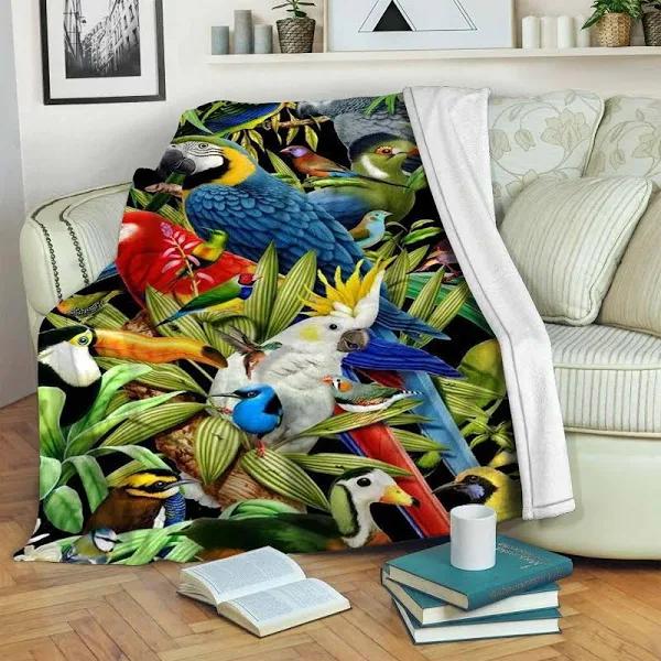 Parrot Beautiful Throw Sherpa Fleece Blanket Lightweight Soft 1629773109671.jpg