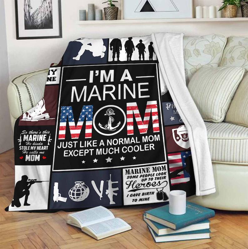 Marine Mom Blanket, Fleece Blanket, Mink Blanket 1629774063599.jpg