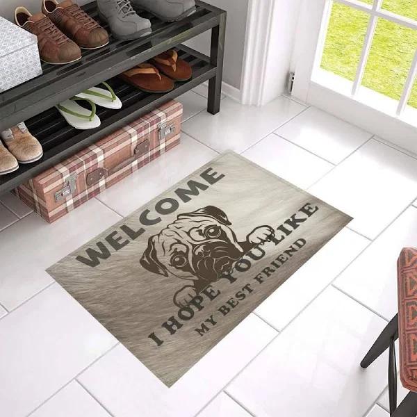 I Hope You Like My Best Friend Pug Doormat Welcome Mat Housewarming Gift Home Decor Funny Doormat Gift For Dog Lovers Gift For Friend 1629775096421.jpg