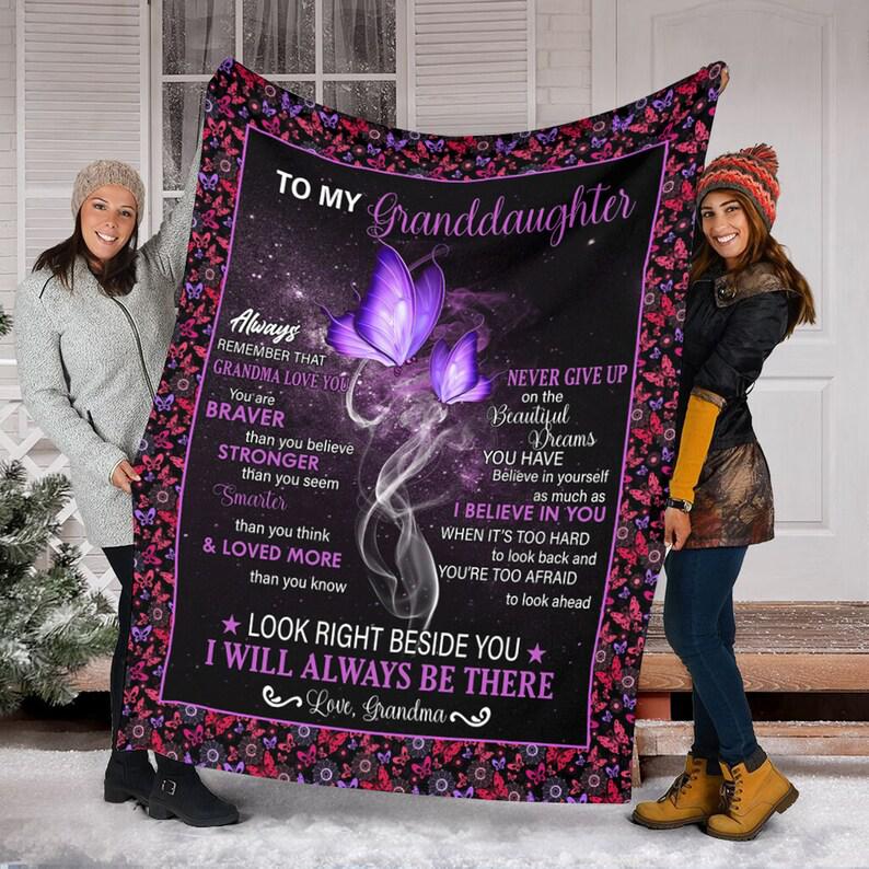 To My Granddaughter From Grandma Remember That Grandma Love You Fleece Blanket, Gift For  Granddaughter Family Home Decor Bedding Couch Sofa Soft And Comfy Cozy 1629776218813.jpg