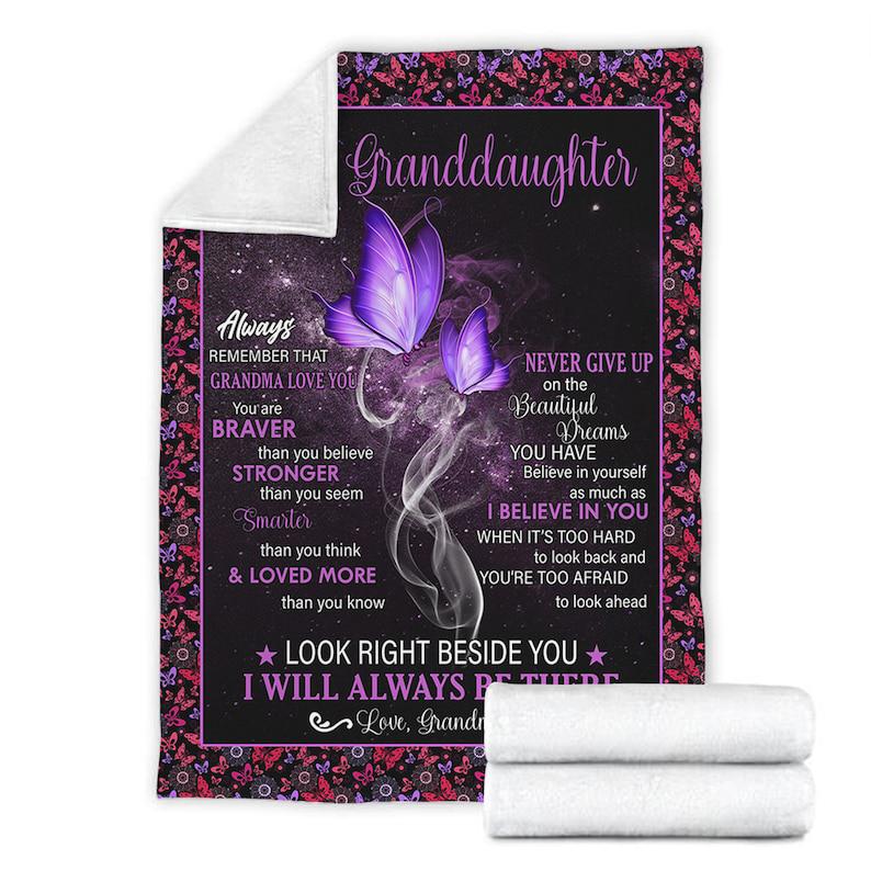 To My Granddaughter From Grandma Remember That Grandma Love You Fleece Blanket, Gift For  Granddaughter Family Home Decor Bedding Couch Sofa Soft And Comfy Cozy 1629776221699.jpg