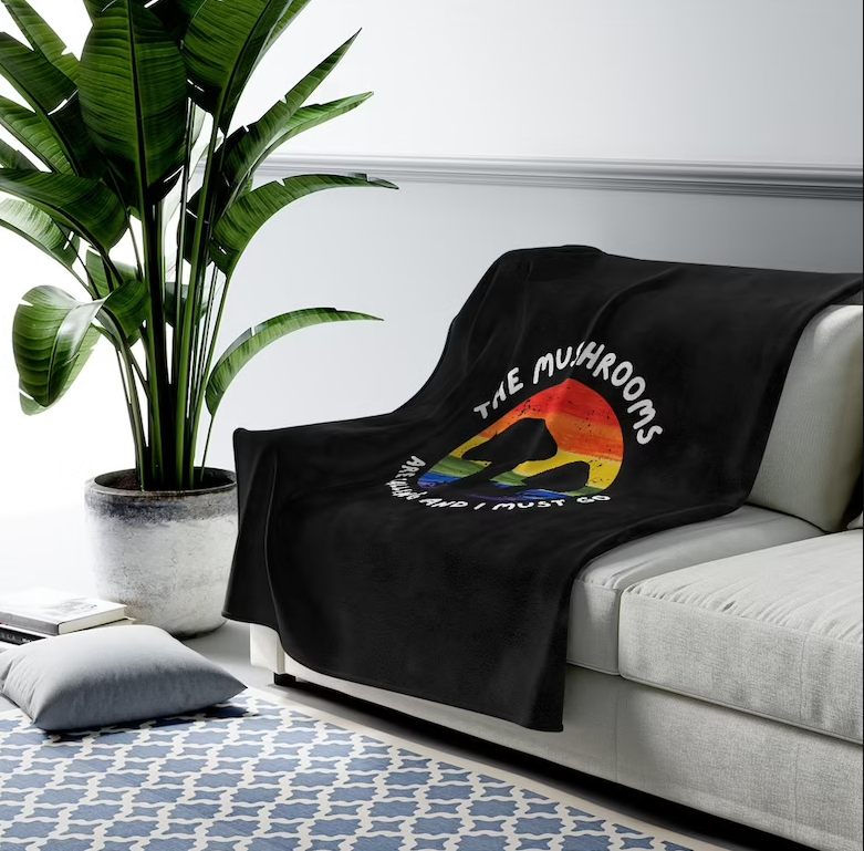 The Mushrooms Are Calling And I Must Go Fleece Blanket Fleece Blanket Home Decor Bedding Couch Sofa Soft And Comfy Cozy Gift For Mushroom Lover Birthday Gift Christmas Gift 1629779793413.png
