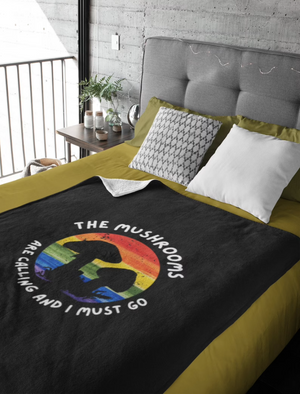 The Mushrooms Are Calling And I Must Go Fleece Blanket Fleece Blanket Home Decor Bedding Couch Sofa Soft And Comfy Cozy Gift For Mushroom Lover Birthday Gift Christmas Gift 1629779793559.png