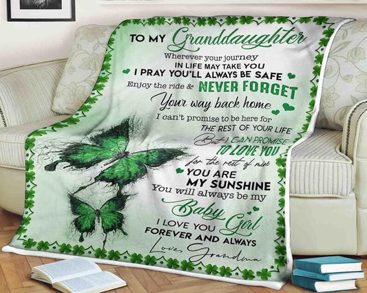 Butterfly Blanket, Grandma To My Granddaughter  You Are My Sunshine Be My Baby Girl,gift For Granddaughter  1629779976626.jpg