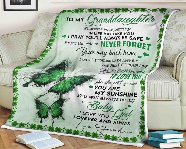 Butterfly Blanket, Grandma To My Granddaughter  You Are My Sunshine Be My Baby Girl,gift For Granddaughter  1629779976626.jpg