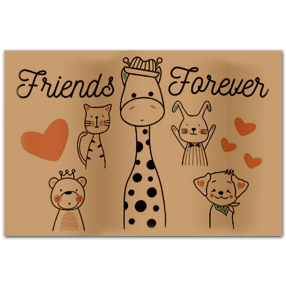Animal Friends Forever Doormat Floor Rug Housewarming Gift Home Living Home Decor Funny Doormat Gift Idea 1629797075465.jpg
