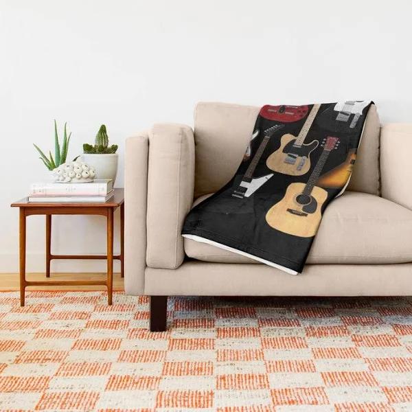 Too Many Guitars For You Fleece Blanket Gift For Guitar Lovers Home Decor Bedding Couch Sofa Soft And Comfy Cozy 1629856802960.jpg