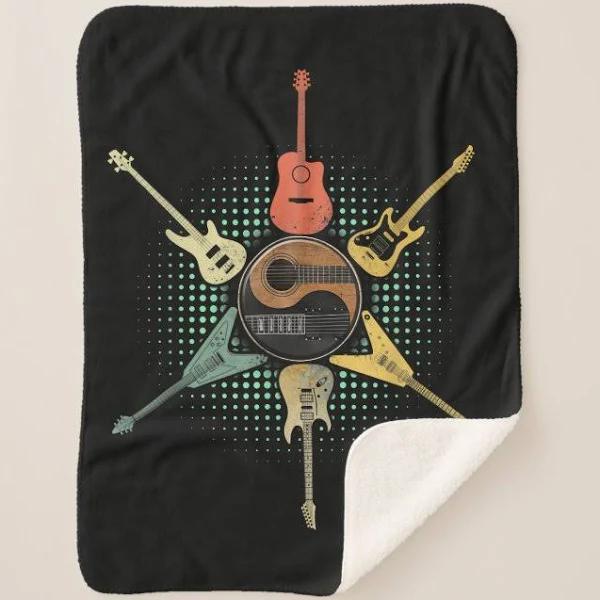 Guitar Retro Style Gift For Guitarist Fleece Blanket Gift For People Home Decor Bedding Couch Sofa Soft And Comfy Cozy 1629859325994.jpg