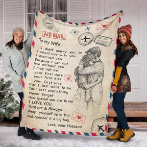Gift For Wife Blanket, To My Wife Blanket, Wrap Yourself Up In This And Consider It A Big Hug,Gift For Wife Family Home Decor Bedding Couch Sofa Soft And Comfy Cozy 1629862381553.jpg