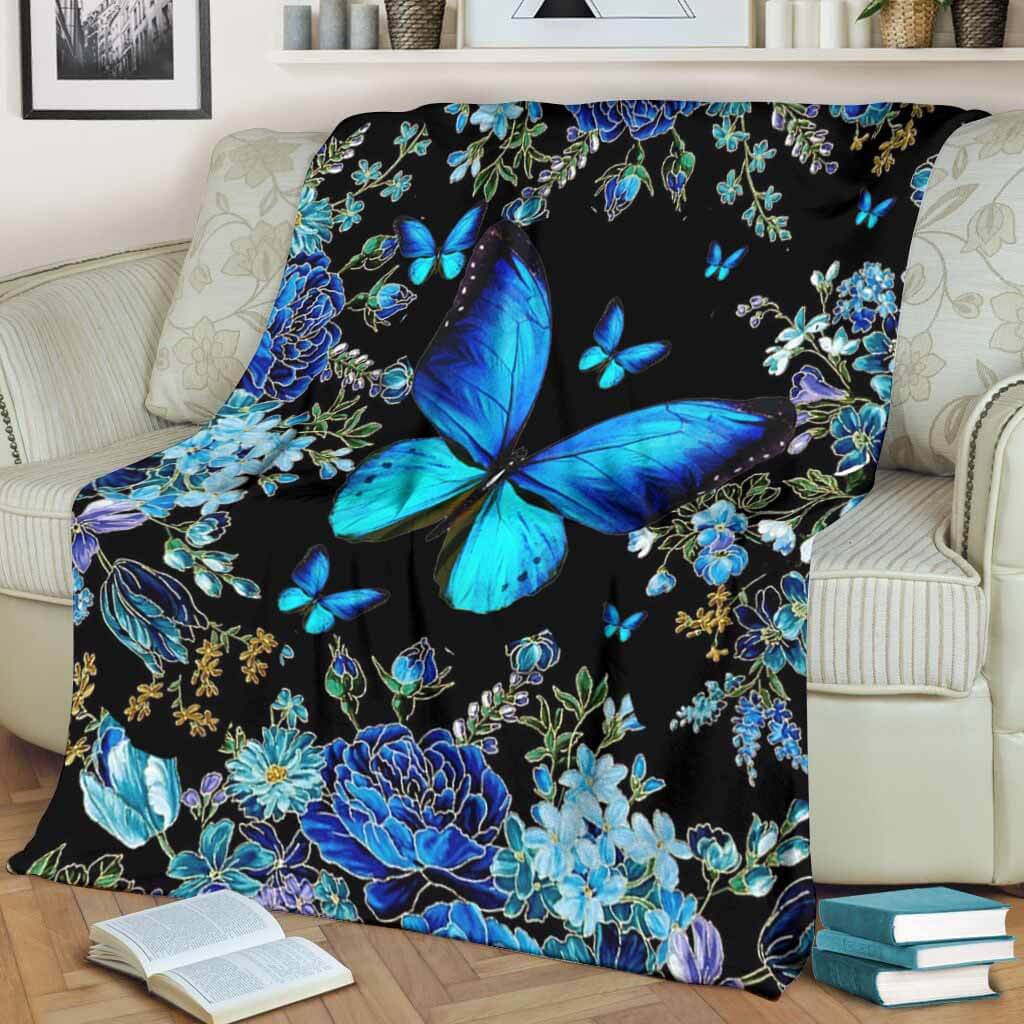 Magic Blue Butterfly Blanket Floral Blanket Gift For Butterfly Lover Family Friend Birthday Gift Home Decor Bedding Couch Sofa Soft And Comfy Cozy 1629877611344.jpg