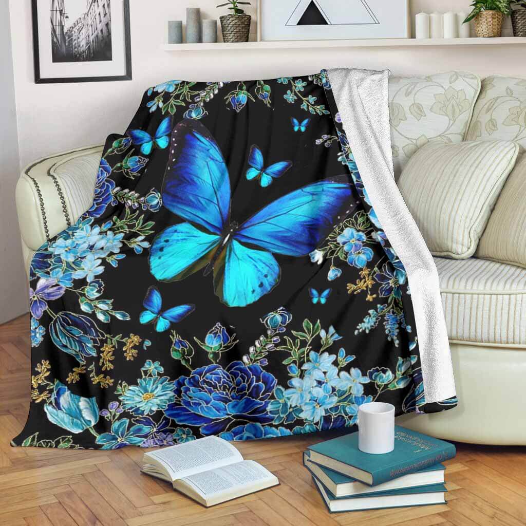 Magic Blue Butterfly Blanket Floral Blanket Gift For Butterfly Lover Family Friend Birthday Gift Home Decor Bedding Couch Sofa Soft And Comfy Cozy 1629877611349.jpg