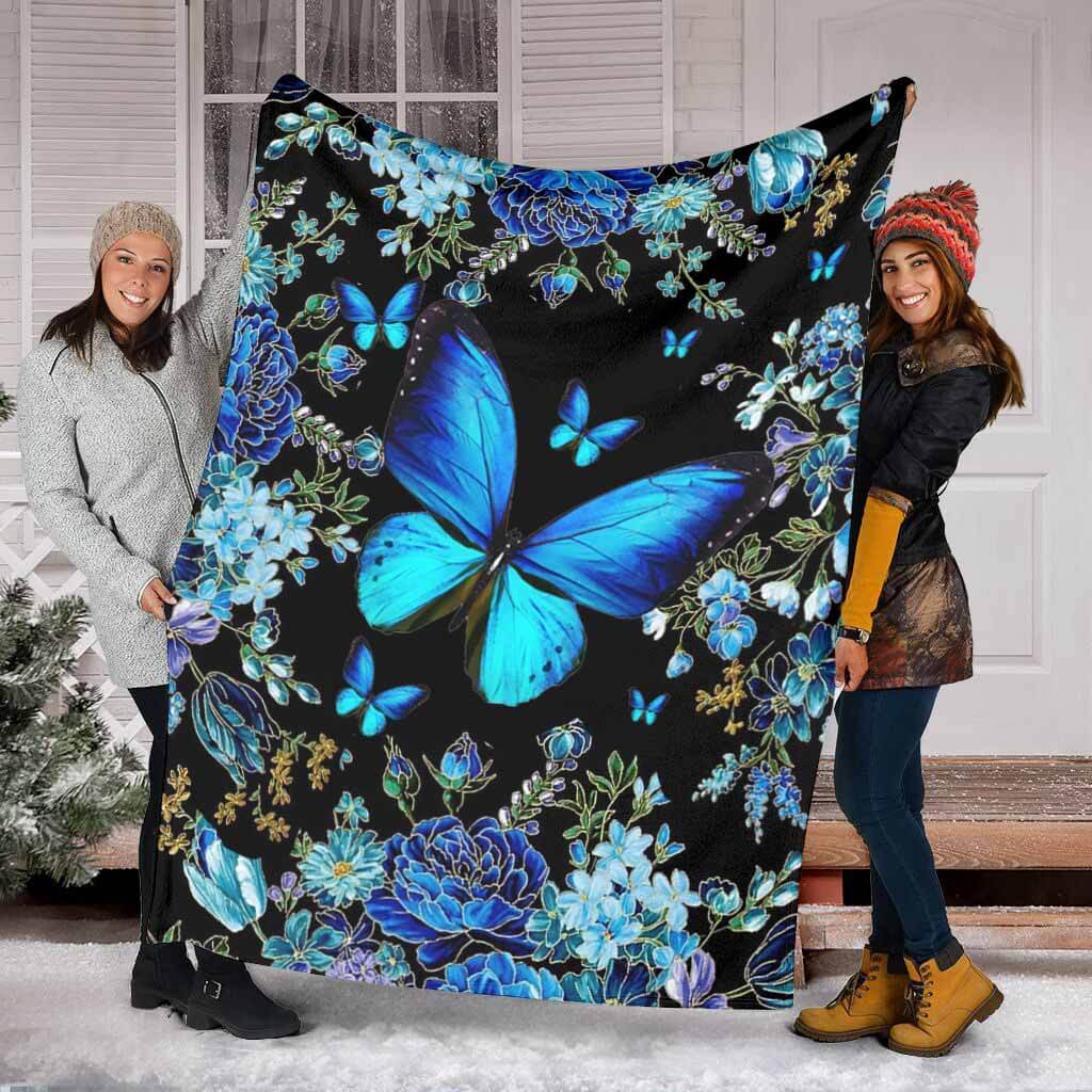 Magic Blue Butterfly Blanket Floral Blanket Gift For Butterfly Lover Family Friend Birthday Gift Home Decor Bedding Couch Sofa Soft And Comfy Cozy 1629877611354.jpg