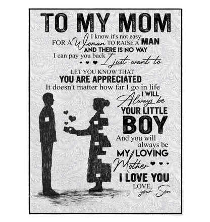 To My Mom - I Know It's Not Easy Fleece Blanket Gift For Mom From Son Birthday Gift Home Decor Bedding Couch Sofa Soft And Comfy Cozy 1629878772573.png