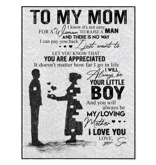 To My Mom - I Know It's Not Easy Fleece Blanket Gift For Mom From Son Birthday Gift Home Decor Bedding Couch Sofa Soft And Comfy Cozy 1629878772573.png