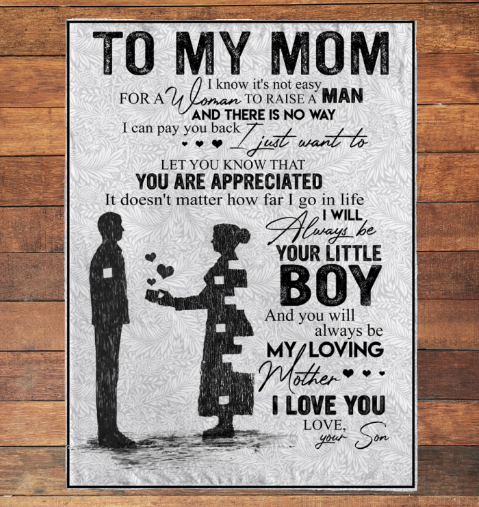 To My Mom - I Know It's Not Easy Fleece Blanket Gift For Mom From Son Birthday Gift Home Decor Bedding Couch Sofa Soft And Comfy Cozy 1629878774232.png