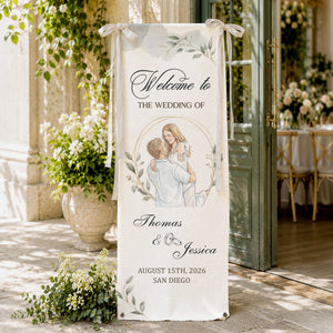 Custom Couple Photo Watercolor Art Wedding Welcome Sign - Personalized Welcome Sign 162d9f1a-36b9-4033-bf45-3abd22758161-3.jpg