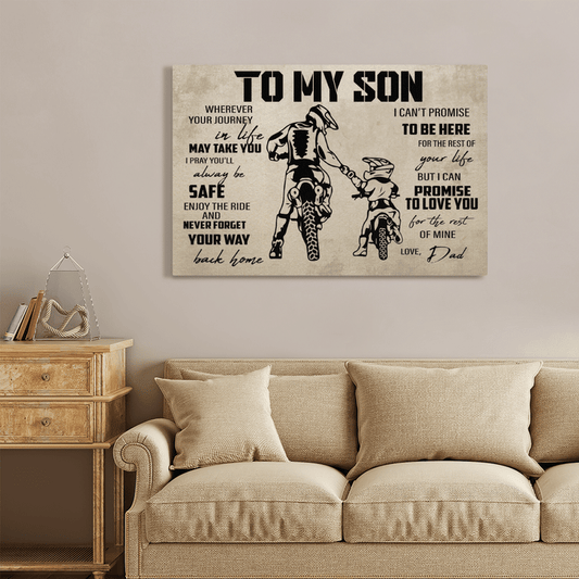 Gift For Son Landscape Canvas Motocross To My Son Wherever Your Journey In Life Decor Home Decor Wall Art Visual Art , Birthday Gift 1630295259102.png
