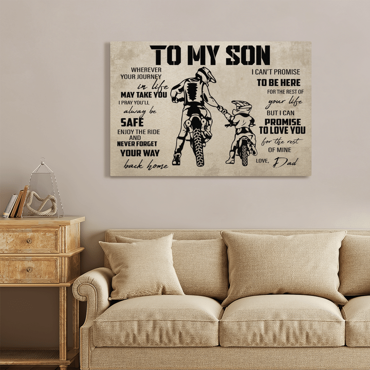 Gift For Son Landscape Canvas Motocross To My Son Wherever Your Journey In Life Decor Home Decor Wall Art Visual Art , Birthday Gift 1630295259102.png