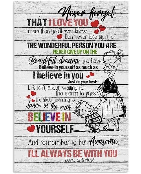 Wall decor Never forget that i love you Canvas, gift for Grandson, Grandma and Grandson Canvas 1630314525707.jpg