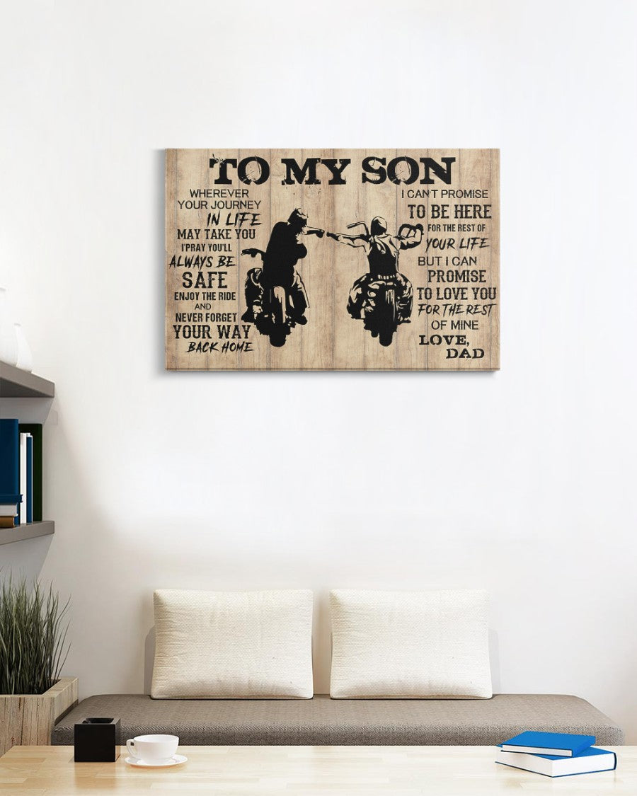 To My Son Wherever Your Journey In Life - Motorcycle Landscape Canvas Gift For Son From Dad Family Birthday Gift Home Decor Wall Art Visual Art 1630378152549.jpg