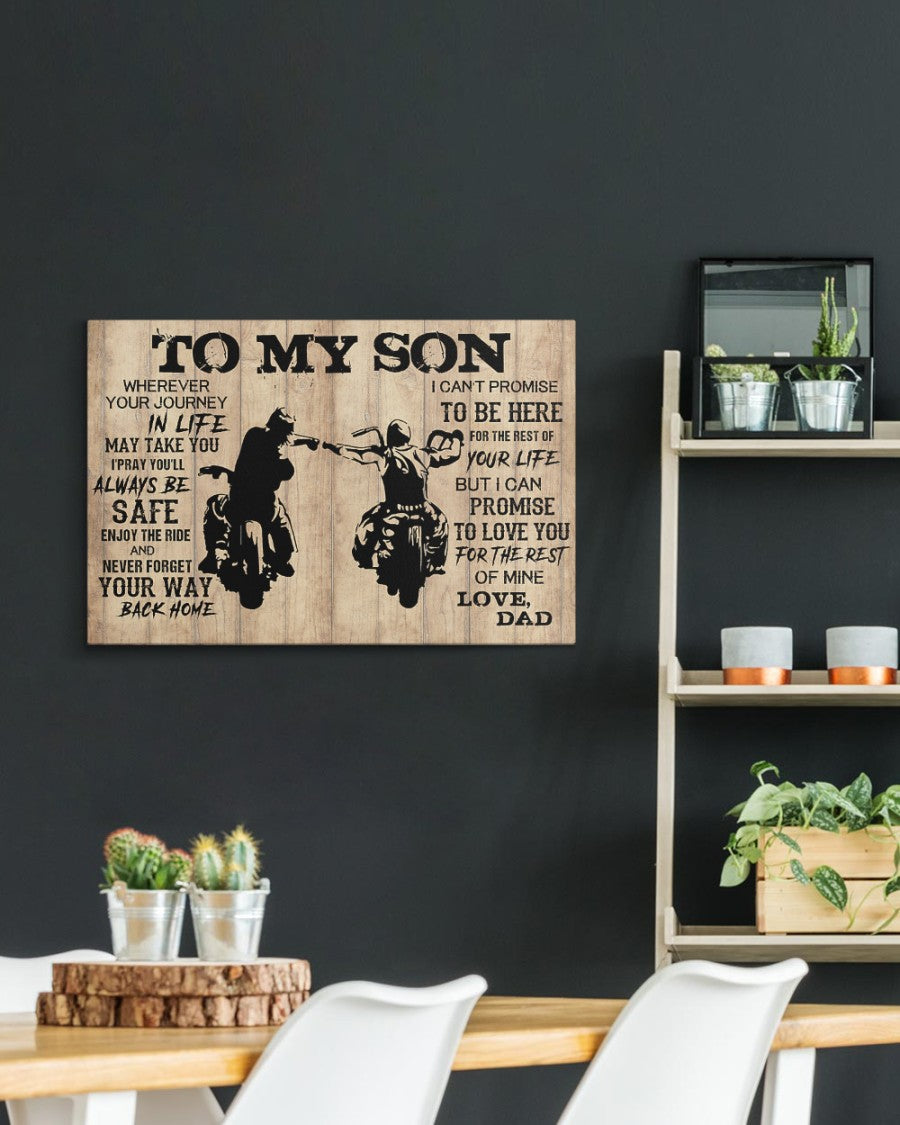To My Son Wherever Your Journey In Life - Motorcycle Landscape Canvas Gift For Son From Dad Family Birthday Gift Home Decor Wall Art Visual Art 1630378152588.jpg