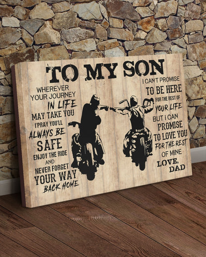 To My Son Wherever Your Journey In Life - Motorcycle Landscape Canvas Gift For Son From Dad Family Birthday Gift Home Decor Wall Art Visual Art 1630378153232.jpg