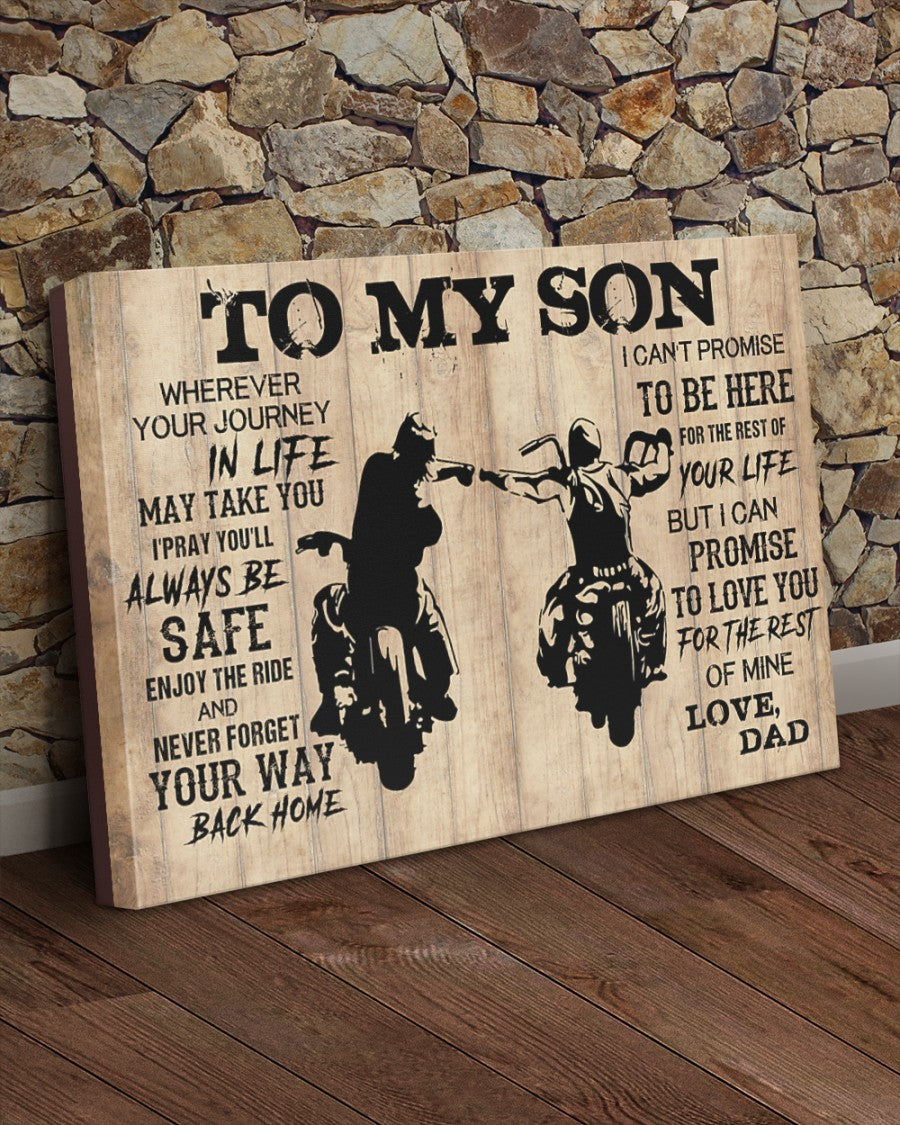To My Son Wherever Your Journey In Life - Motorcycle Landscape Canvas Gift For Son From Dad Family Birthday Gift Home Decor Wall Art Visual Art 1630378153232.jpg
