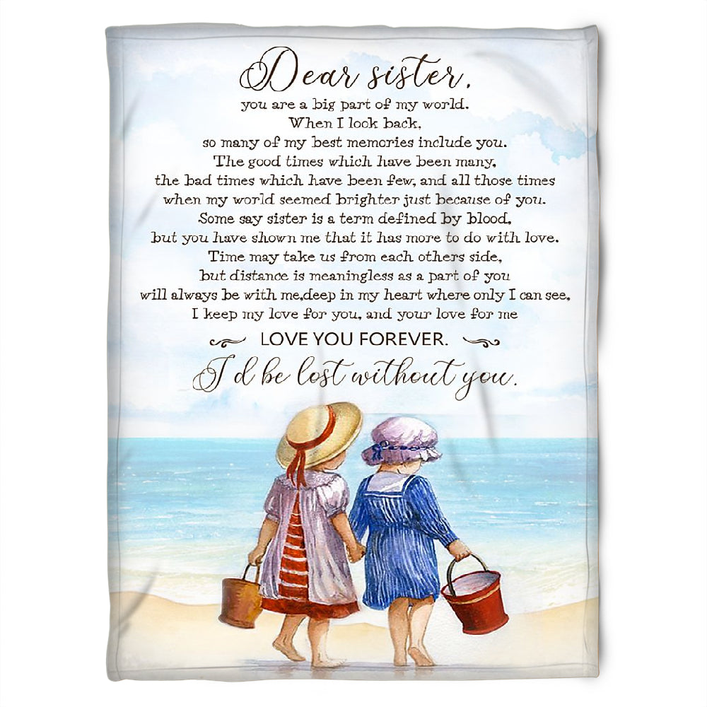 Gift For Sister Blanket, To My Sister Fleece Blanket You Are A Big Part Of My World When I Look Back, Gift For Bestie, Gift For Family, Gift For Friend, Home Decor Bedding Couch Sofa Soft and Comfy 1630400032184.jpg