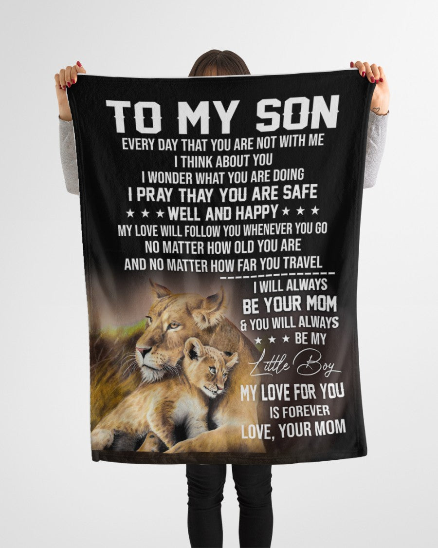 To My Son From Lion Mom My Love For You Is Forever Fleece Blanket Gift For Son From Mom Home Decor Bedding Couch Sofa Soft and Comfy Cozy 1630552214623.jpg