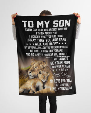 To My Son From Lion Mom My Love For You Is Forever Fleece Blanket Gift For Son From Mom Home Decor Bedding Couch Sofa Soft and Comfy Cozy 1630552214623.jpg