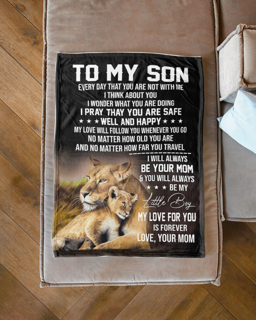 To My Son From Lion Mom My Love For You Is Forever Fleece Blanket Gift For Son From Mom Home Decor Bedding Couch Sofa Soft and Comfy Cozy 1630552214650.jpg