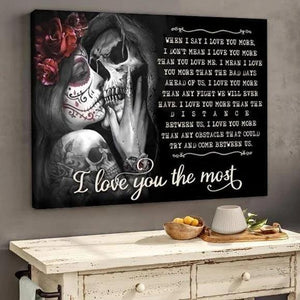 Gift For Couple Canvas Romantic Gift Skull Flower I Love You The Most, For Him 1630662670561.jpg