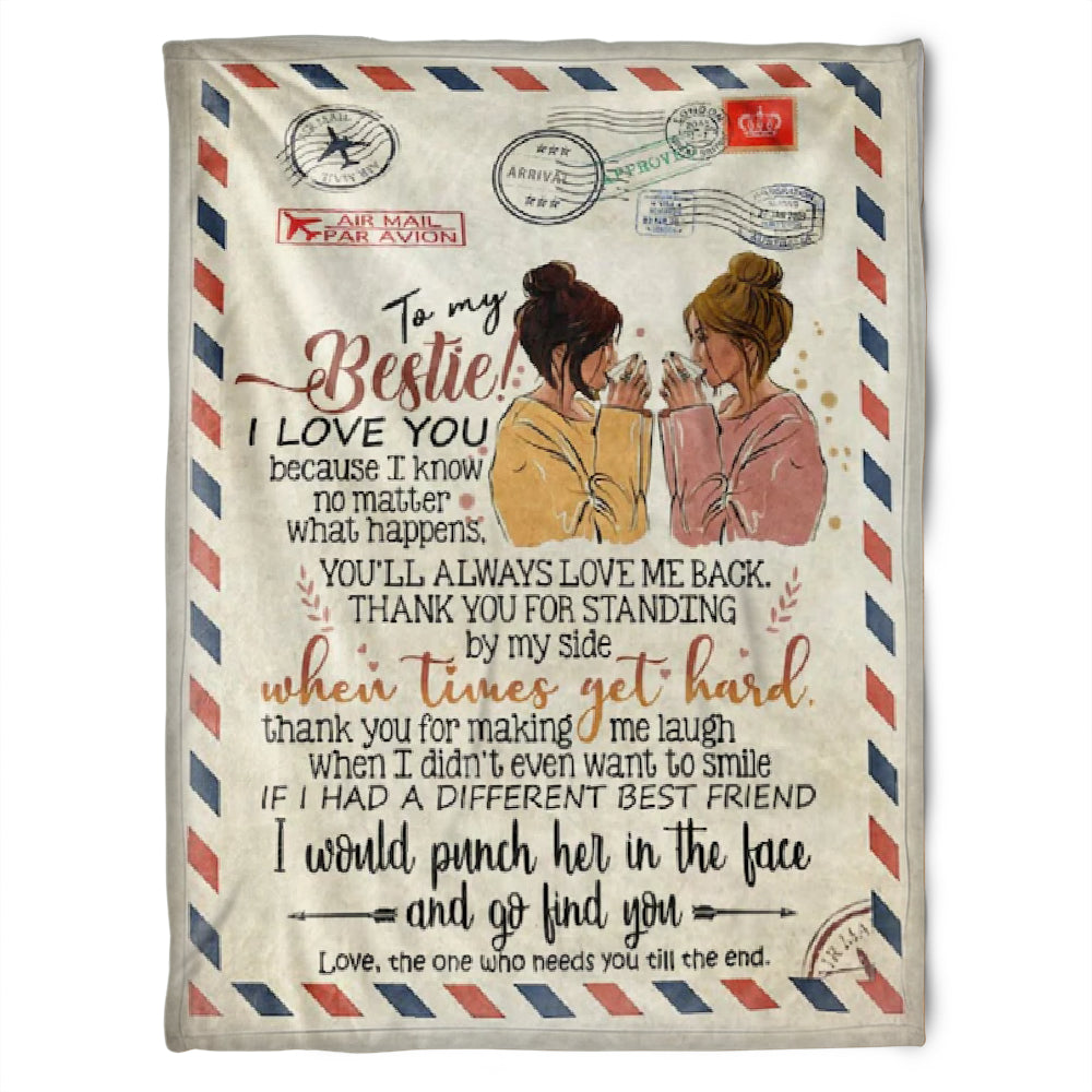 To My Friend Fleece Blanket I Love You Because I Know No Matter What Happens, Gift For Bestie, Gift For Sister, Gift For Best Friend, Home Decor Bedding Couch Sofa Soft and Comfy 1630900626819.jpg