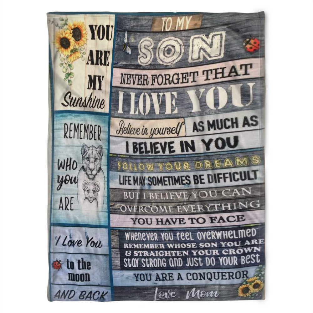 To My Son Blanket, Fleece Blanket, You Are My Sunshie, Gift For Son Family Home Decor Bedding Couch Sofa Soft and Comfy Cozy 1630902907710.jpg