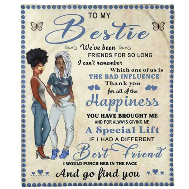 To My Friend Fleece Blanket I Can't Remember Which One Of Us Is The Bad Influence, Gift For Sister, Gift For Friend, Home Decor Bedding Couch Sofa Soft and Comfy 1630915033203.jpg