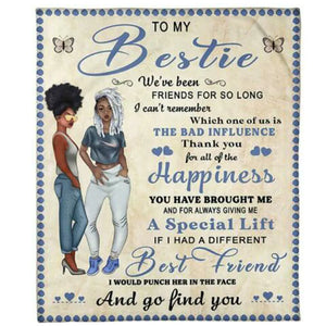 To My Friend Fleece Blanket I Can't Remember Which One Of Us Is The Bad Influence, Gift For Sister, Gift For Friend, Home Decor Bedding Couch Sofa Soft and Comfy 1630915033203.jpg